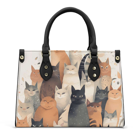 Cat Print  Luxury Women PU Handbag