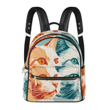 Cat Print  Casual PU Backpack