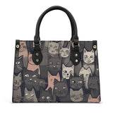 Cat Print  Luxury Women PU Handbag