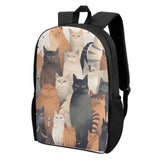 Cat Print  Kids Casual School Backpack