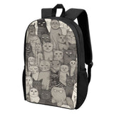 Cat Print  Kids Casual School Backpack