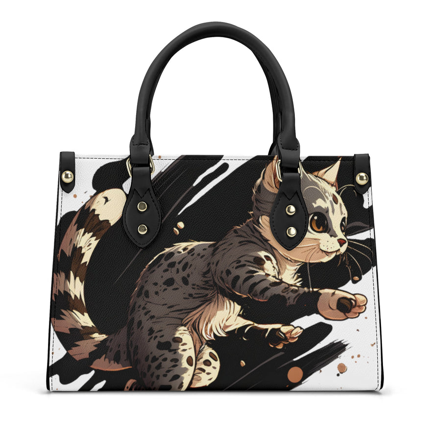 Cat Print  Luxury Women PU Handbag