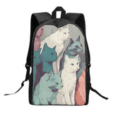 Cat Print  Kids Casual School Backpack