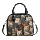 Cat Print  PU Shoulder Handbag
