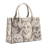 Cat Print  Luxury Women PU Handbag