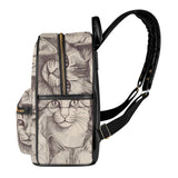 Cat Print  Casual PU Backpack