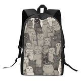 Cat Print  Kids Casual School Backpack