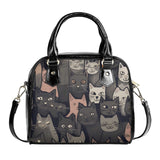 Cat Print  PU Shoulder Handbag