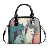 Cat Print  PU Shoulder Handbag