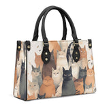 Cat Print  Luxury Women PU Handbag