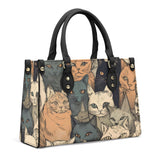 Cat Print  Luxury Women PU Handbag