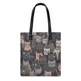 Cat Print  PU Leather Handbags