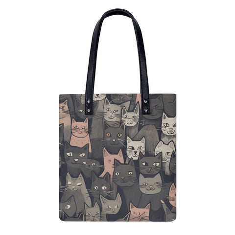 Cat Print  PU Leather Handbags