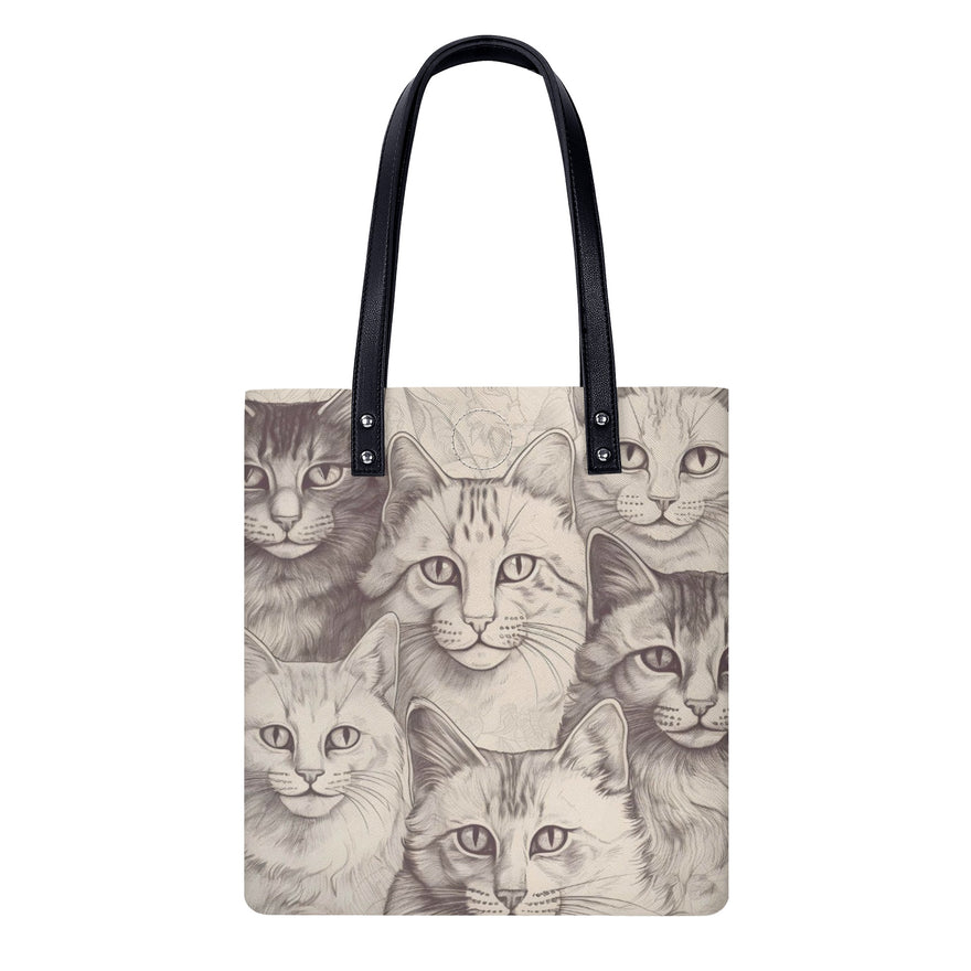 Cat Print  PU Leather Handbags