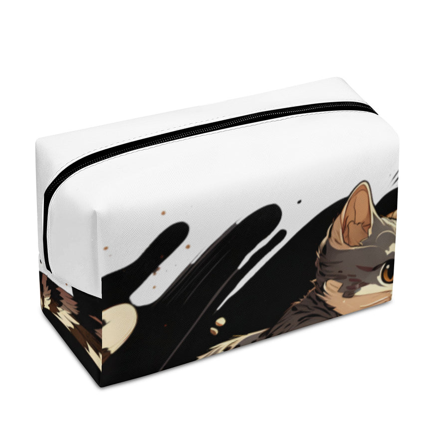 Cat Print  PU Cosmetic Bag