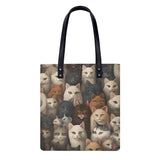 Cat Print  PU Leather Handbags