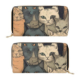 Cat Print  PU Leather Zipper Wallet