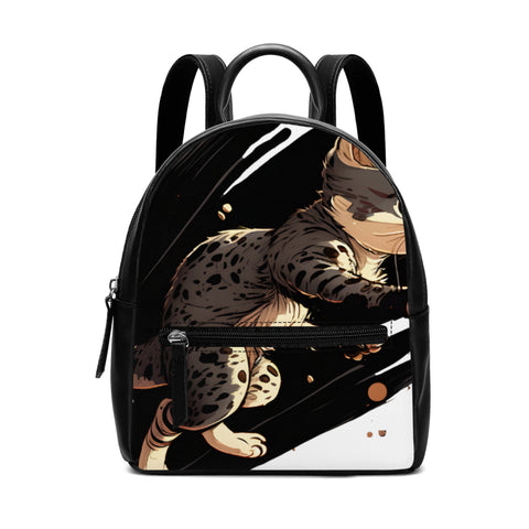 Cat Print  Cute PU Backpack