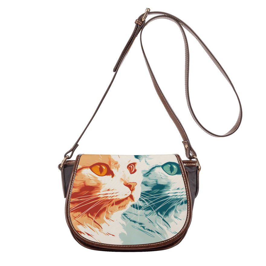 Cat Print  Saddle Bag