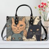 Cat Print  New Version-Luxury Women PU Leather Handbag