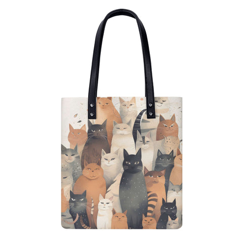 Cat Print  PU Leather Handbags