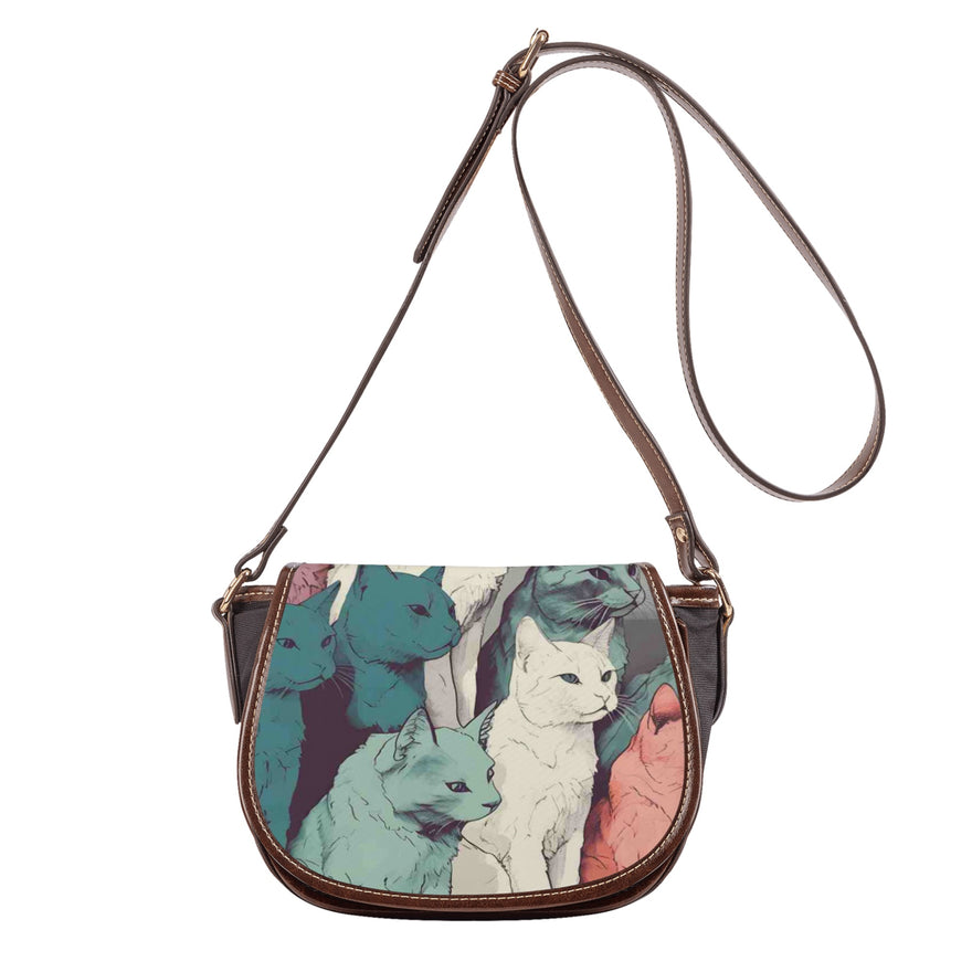 Cat Print  Saddle Bag