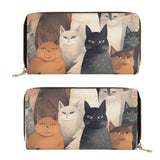 Cat Print  PU Leather Zipper Wallet