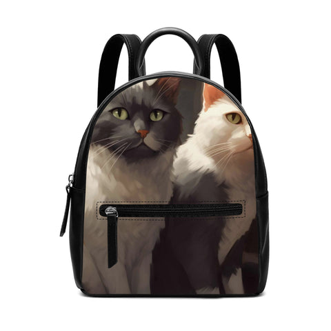Cat Print  Cute PU Backpack