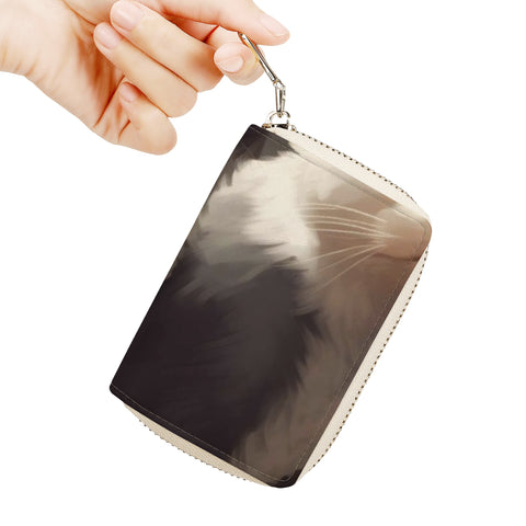 Cat Print  Zipper Card Holder