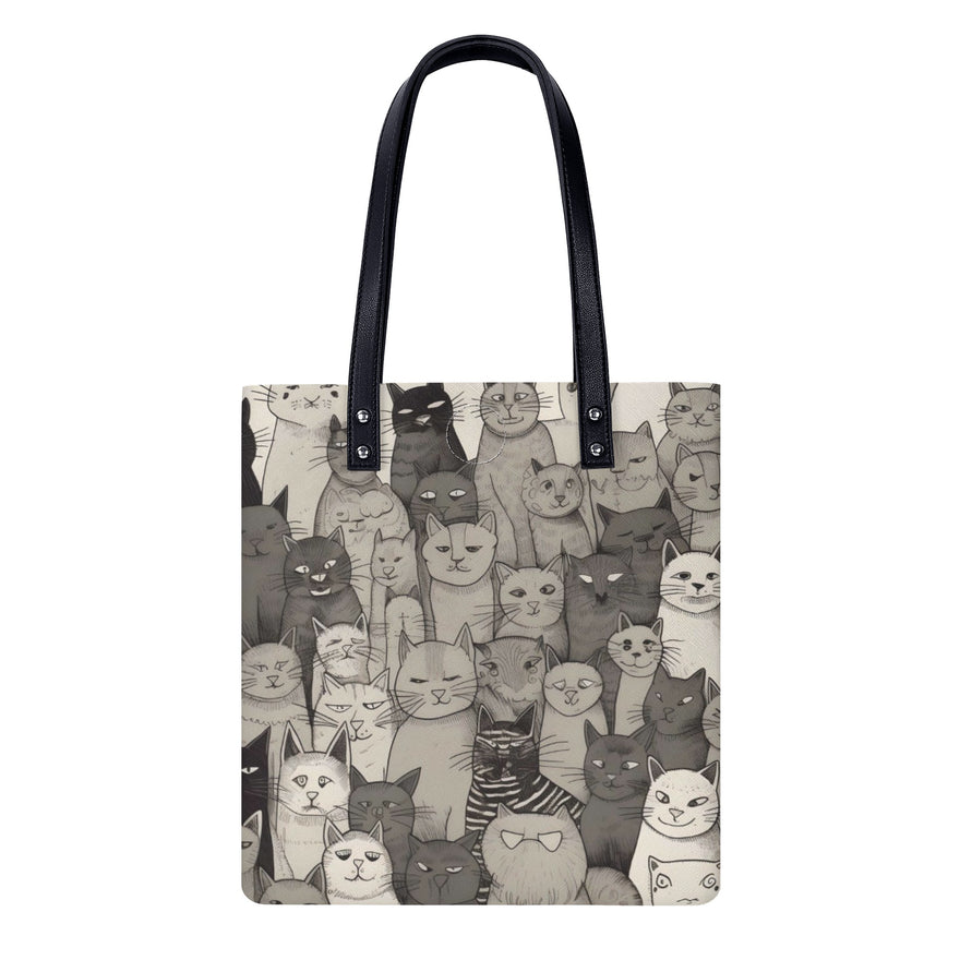 Cat Print  PU Leather Handbags