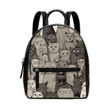 Cat Print  Cute PU Backpack