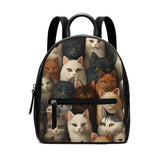 Cat Print  Cute PU Backpack