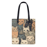 Cat Print  PU Leather Handbags