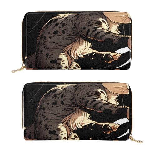 Cat Print  PU Leather Zipper Wallet