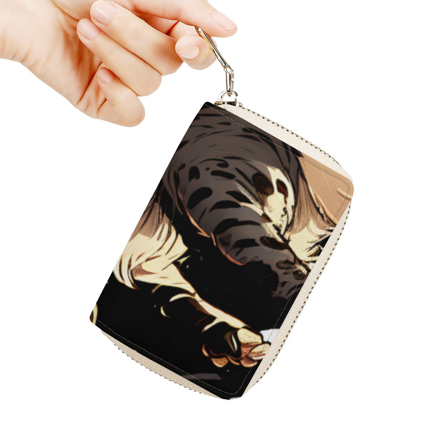 Cat Print  Zipper Card Holder