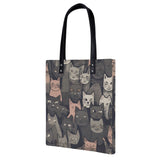 Cat Print  PU Leather Handbags