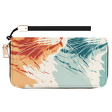 Cat Print  Leather Zipper Wristlet Wallet