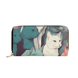 Cat Print  PU Leather Zipper Wallet