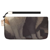 Cat Print  Leather Zipper Wristlet Wallet