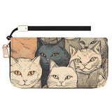 Cat Print  Leather Zipper Wristlet Wallet