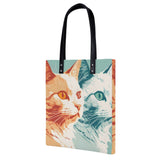 Cat Print  PU Leather Handbags