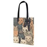 Cat Print  PU Leather Handbags