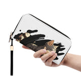 Cat Print  Leather Zipper Wristlet Wallet