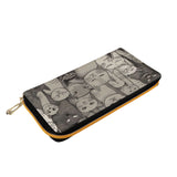 Cat Print  PU Leather Zipper Wallet