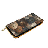 Cat Print  PU Leather Zipper Wallet