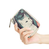 Cat Print  Zipper Card Holder