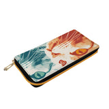 Cat Print  PU Leather Zipper Wallet