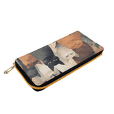 Cat Print  PU Leather Zipper Wallet