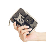 Cat Print  Zipper Card Holder