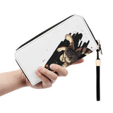 Cat Print  Leather Zipper Wristlet Wallet